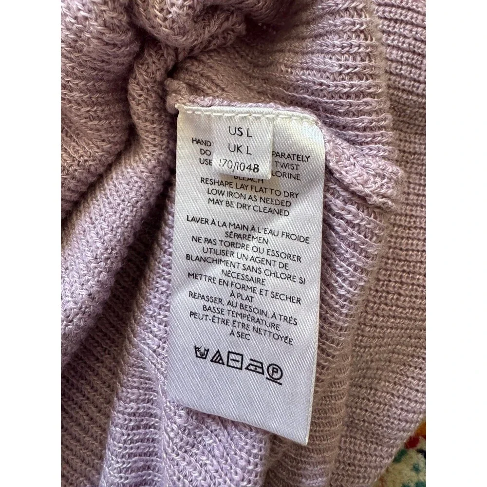 Free People‎ Beach Malibu Solid Surf Lilac Fizz Sweater Size Large